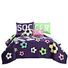 Alternate image 7 for Lush Decor Girl&#39;s Soccer Kick Reversible Quilt Set in Purple