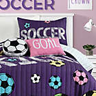 Alternate image 1 for Lush Decor Girl&#39;s Soccer Kick 4-Piece Reversible Twin Quilt Set in Purple