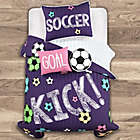 Alternate image 4 for Lush Decor Girl&#39;s Soccer Kick 4-Piece Reversible Twin Quilt Set in Purple