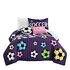 Alternate image 7 for Lush Decor Girl&#39;s Soccer Kick 4-Piece Reversible Twin Quilt Set in Purple