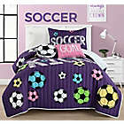 Alternate image 0 for Lush Decor Girl&#39;s Soccer Kick 4-Piece Reversible Twin Quilt Set in Purple