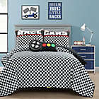 Alternate image 1 for Lush Decor Racing Cars 5-Piece Reversible Full/Queen Quilt Set in Black