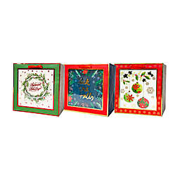 Large Square Shadow Gift Bags with Tissue (Set of 3)