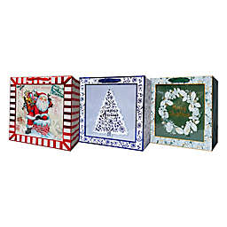 Extra Large Square Shadow Gift Bags with Tissue (Set of 3)