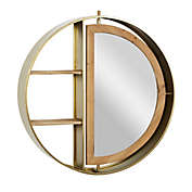Ridge Road D&eacute;cor Metal Round Contemporary Wall Shelf in Gold