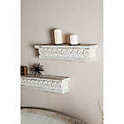 Alternate image 1 for Ridge Road D&eacute;cor 28-Inch Chinese Fir Wood Vintage Floating Wall Shelf in White
