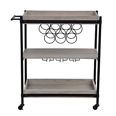Bee &amp; Willow&trade; Bar Cart with Wine Rack in Natural/Black. View a larger version of this product image.