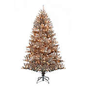 H for Happy&trade; 6-Foot Tinsel Pre-Lit Christmas Tree in Rose Gold with Clear Lights