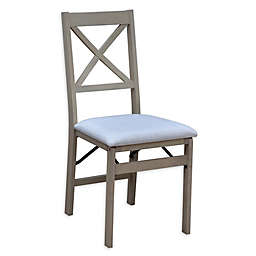 Bee & Willow™ Home Padded Folding Chair in Natural/Ivory Linen