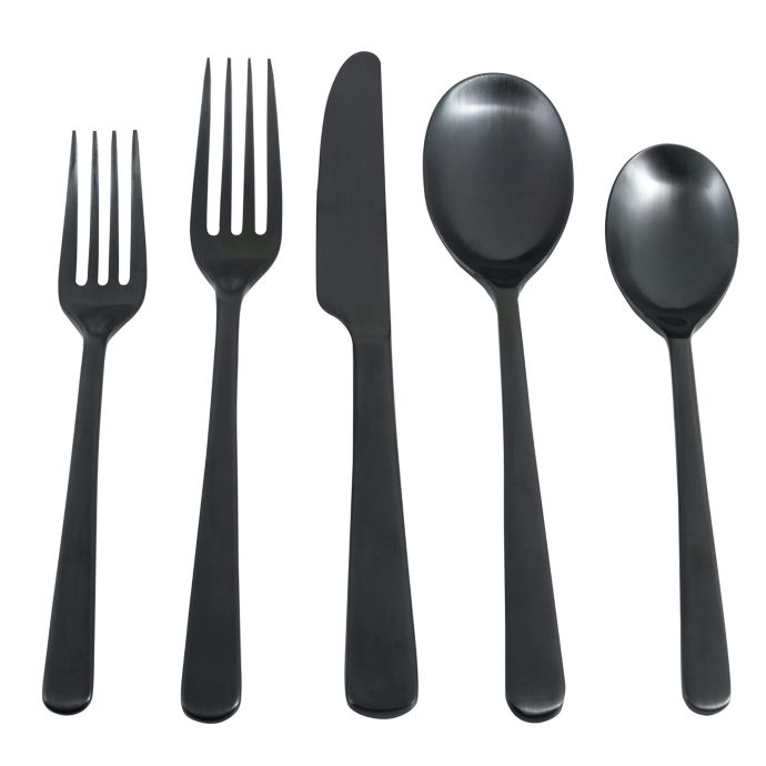 Our Table™ Cecil Black Satin 20Piece Flatware Set Bed Bath and