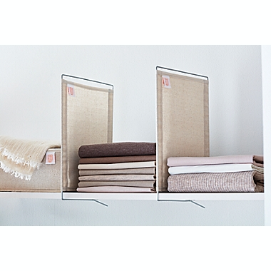 Squared Away&trade; Fabric and Metal Shelf Dividers in Egret/Oyster Grey (Set of 2). View a larger version of this product image.