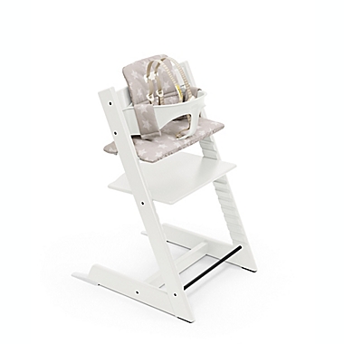 Stokke&reg; Tripp Trapp&reg; High Chair Complete in White with Silver Star Cushion. View a larger version of this product image.