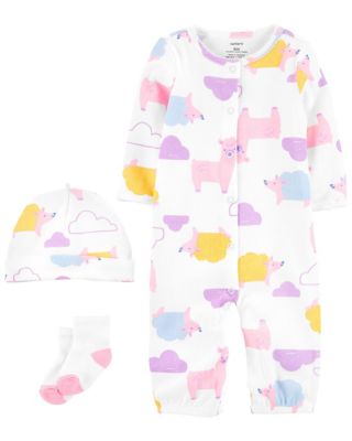 carter&#39;s&reg; 4-Piece Take-Me-Home Multicolor Converter Gown, Cap and Socks Set