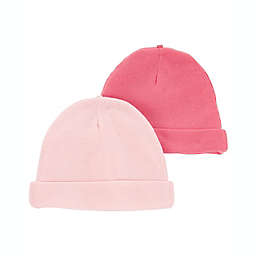 carter's® Size 0-3M 2-Pack Caps in Pink