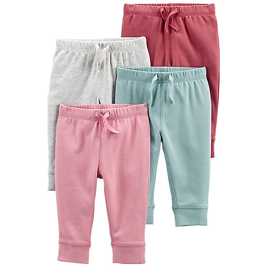 Alternate image 1 for carter's® Size 3M 2-Pack Cotton Shorts in Grey/Pink