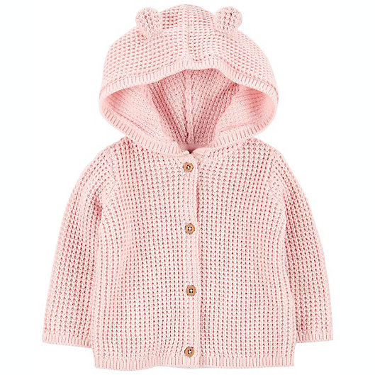 Alternate image 1 for carter's® Hooded Cardigan in Pink