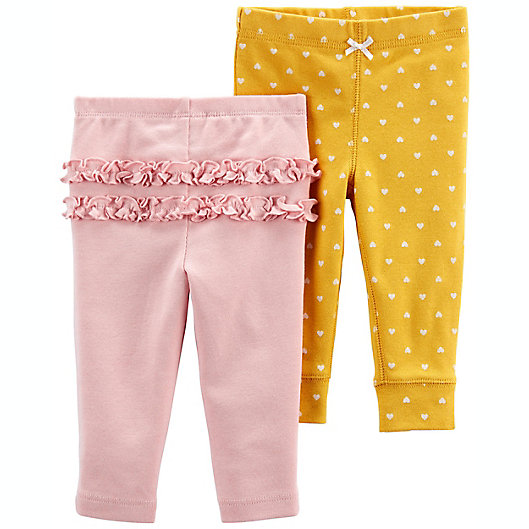 Alternate image 1 for carter's® Size 6M 2-Pack Cotton Pants in Pink/Multi