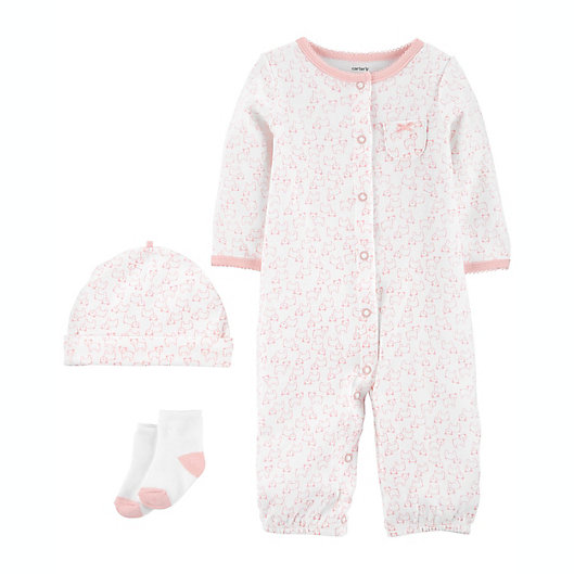 Alternate image 1 for carter's® 3-Piece Take-Me-Home Converter Gown, Cap and Socks Set in Ivory