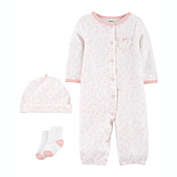 carter&#39;s&reg; 3-Piece Take-Me-Home Converter Gown, Cap and Socks Set in Ivory