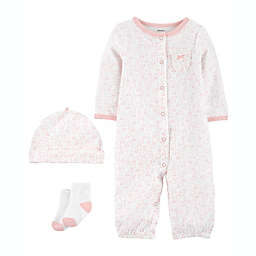 carter's® Size 6M 3-Piece Take-Me-Home Converter Gown, Cap and Socks Set in Ivory