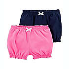 Alternate image 0 for carter&#39;s&reg; Newborn 2-Pack Cotton Shorts in Navy/Pink