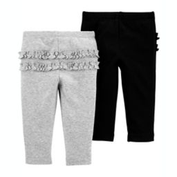 carter's® 2-Pack Pull-On Pants in Grey/Black