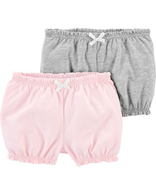 carter&#39;s&reg; 2-Pack Cotton Shorts in Grey/Pink