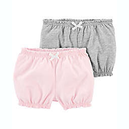 carter's® 2-Pack Cotton Shorts in Grey/Pink