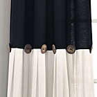 Alternate image 1 for Lush Decor Linen 95-Inch Rod Pocket Light Filtering Window Curtain Panel in Black/White (Single)