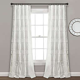 Lush Decor Nova Ruffle  95-Inch Window Curtain Panels in White (Set of 2)