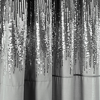 Lush D&eacute;cor Shimmer Sequins 84-Inch Rod Pocket Curtain Panels in Dark Grey (Set of 2). View a larger version of this product image.