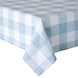 Bee & Willow™ Textured Check 60-Inch x 84-Inch Oblong Tablecloth in Light Blue