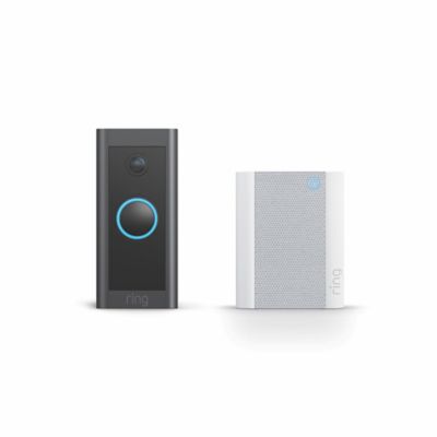 Ring Video Doorbell and Chime Bundle in Black/White