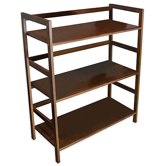 3 Tier Solid Bamboo Stackable Bookcase, Bed Bath And Beyond Folding Bookcase