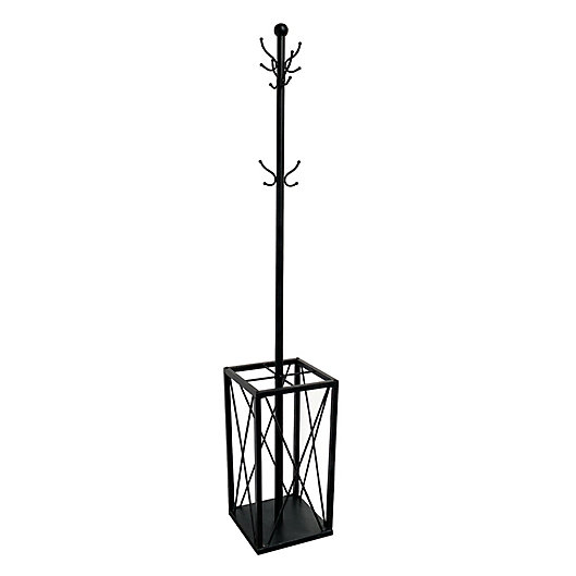 Alternate image 1 for Bee & Willow™ Metal Coat Rack with Umbrella Stand in Black