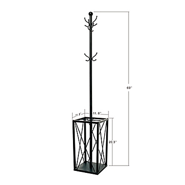 Bee &amp; Willow&trade; Metal Coat Rack with Umbrella Stand in Black. View a larger version of this product image.