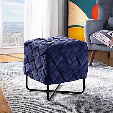 Loft Lyfe Velvet Upholstered Ottoman. View a larger version of this product image.