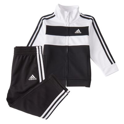 adidas&reg; 2-Piece Step Up Tricot Tracksuit Set in White/Black