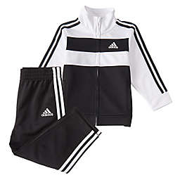 adidas® 2-Piece Step Up Tricot Tracksuit Set in White/Black