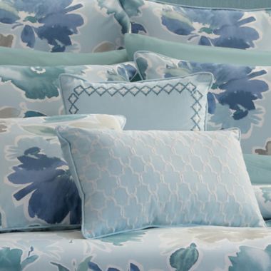 J. by J. Queen New York Mikayla Embroidered Square Throw Pillow in Blue. View a larger version of this product image.