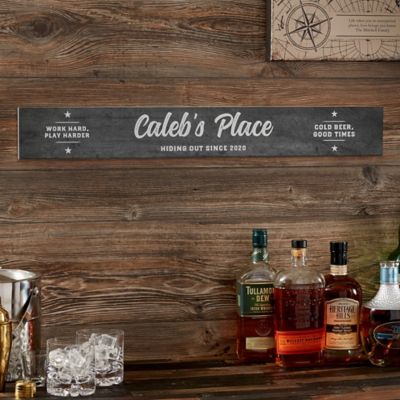 Man Cave 29-Inch x 4-Inch Personalized Printed Wood Sign