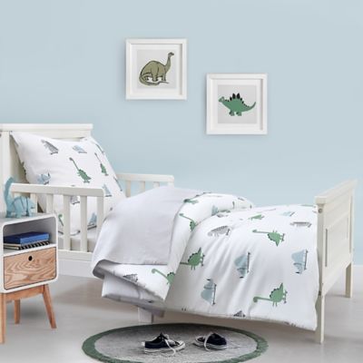 Hello Spud Dinosaur 4-Piece Organic Cotton Toddler Bedding Set