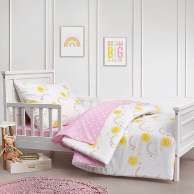 Hello Spud Rainbows and Sunshine 4-Piece Organic Cotton Toddler Bedding Set&nbsp;