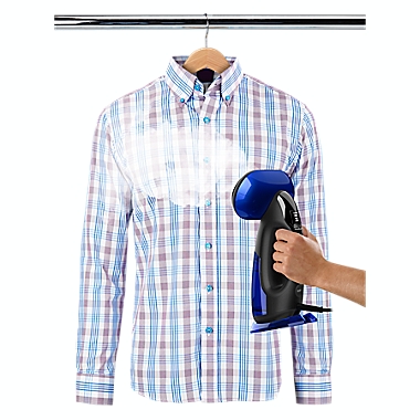 Conair&reg; Turbo Extremesteam&trade; GS108 2-in-1 Steamer + Iron in Blue/Black. View a larger version of this product image.