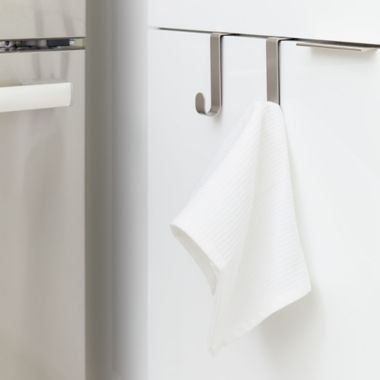 Squared Away&trade; Steel Over-the-Cabinet Double Hook in Brushed Nickel. View a larger version of this product image.