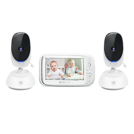 Alternate image 1 for Motorola® VM75-2 5-Inch Video Baby Monitor with Remote Pan Scan and 2 Cameras in White