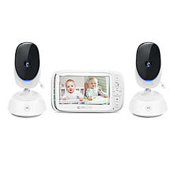 Motorola® VM75-2 5-Inch Video Baby Monitor with Remote Pan Scan and 2 Cameras in White