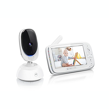 Motorola&reg; VM75 5-Inch Video Baby Monitor with Remote Pan Scan in White. View a larger version of this product image.