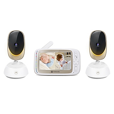 Motorola&reg; VM85-2 Connect 5-Inch HD WiFi Video Baby with 2 Cameras in White. View a larger version of this product image.