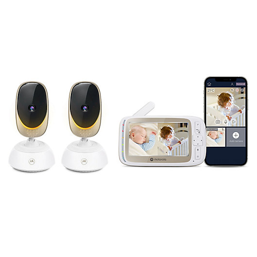 Alternate image 1 for Motorola® VM85-2 Connect 5-Inch HD WiFi Video Baby with 2 Cameras in White